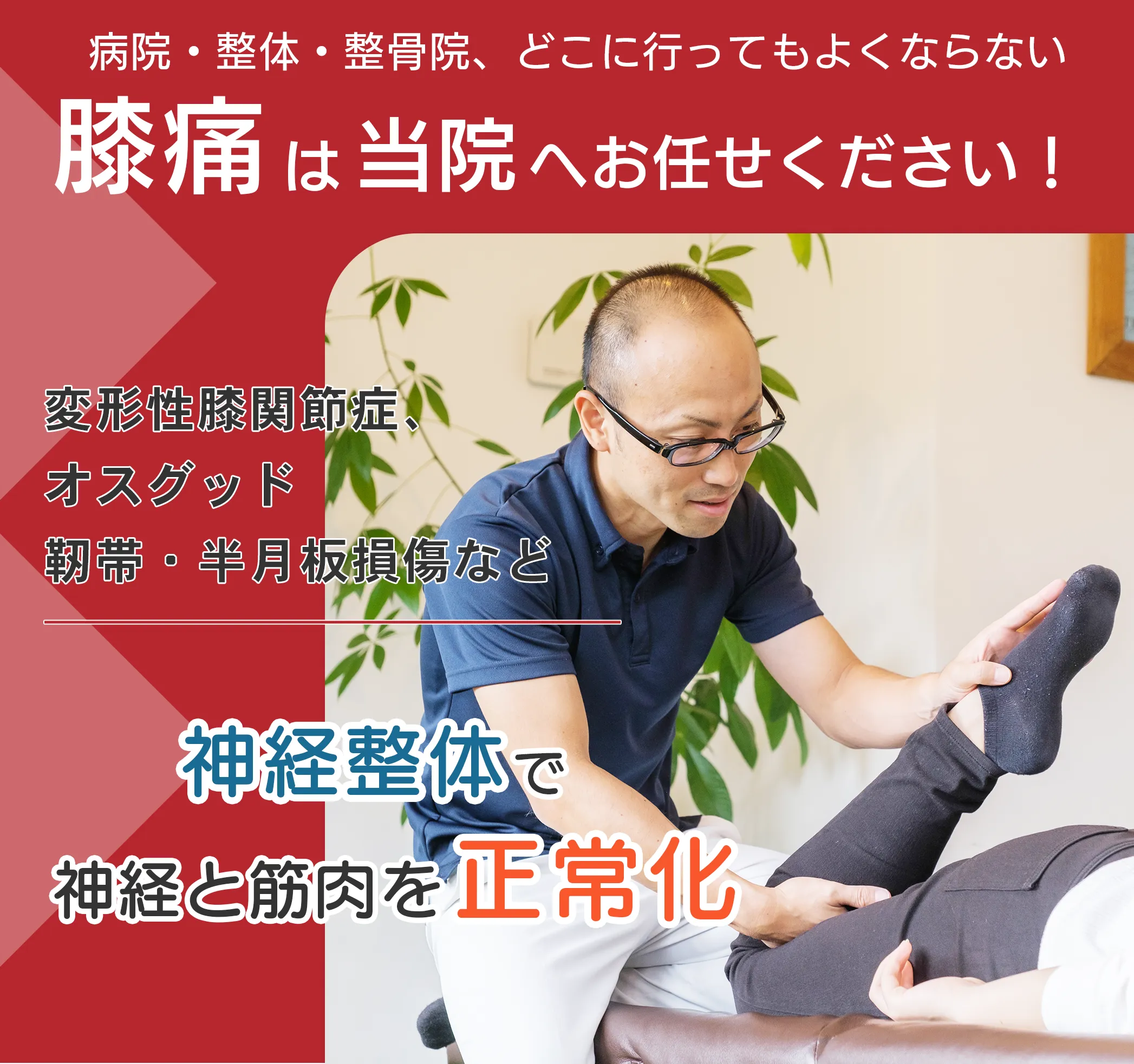 膝痛は当院へお任せください